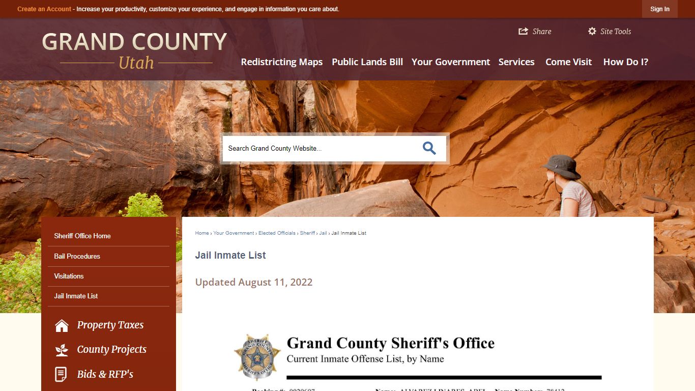 Jail Inmate List | Grand County, UT - Official Website